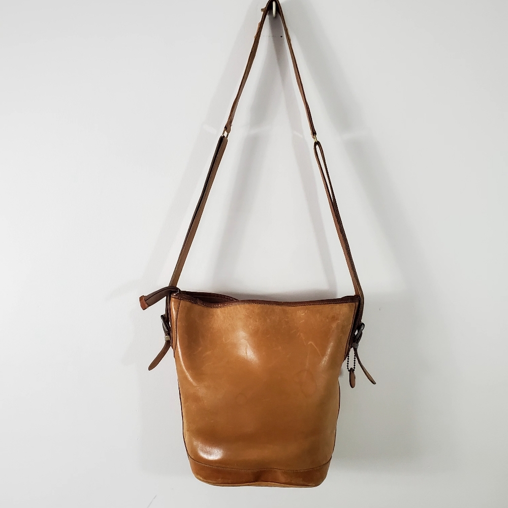 Roots Leather Extra Large Hobo Bucket Shoulder Crossbody Bag Made in Canada - Picture 5 of 15